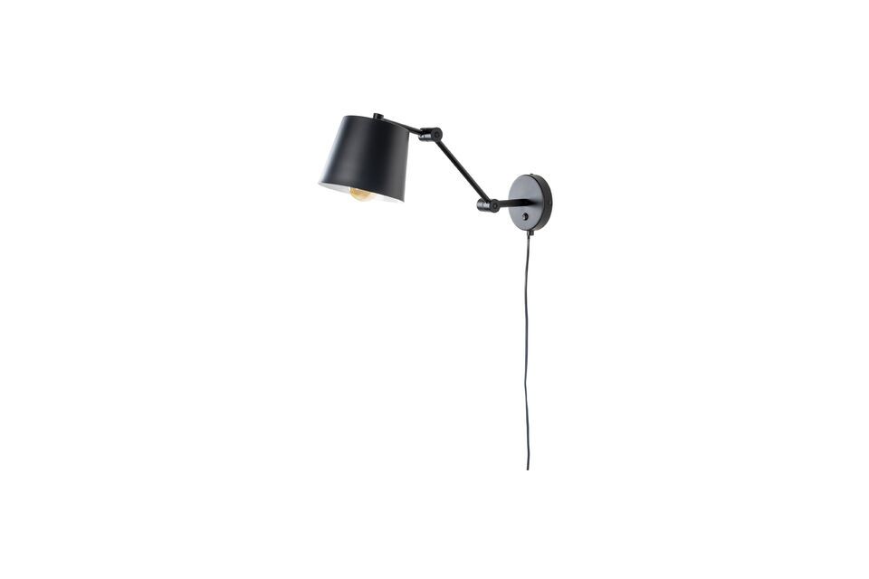 Black iron wall lamp Hajo - 2