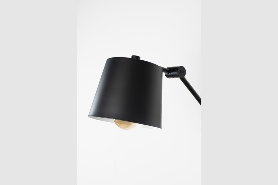 Black iron wall lamp Hajo - 4