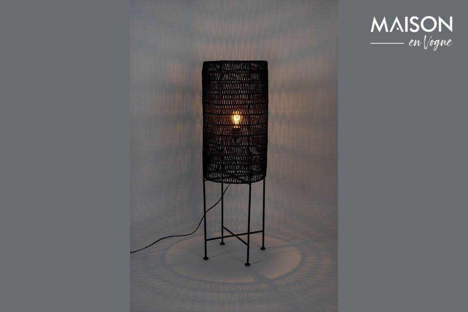 Black jute floor lamp Kari DutchBone