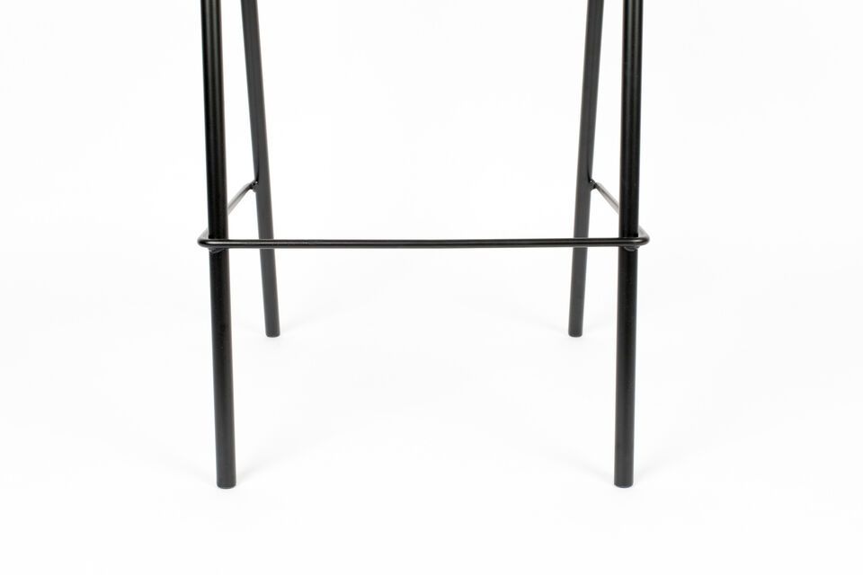 Black metal and rattan bar chair Jort - 8