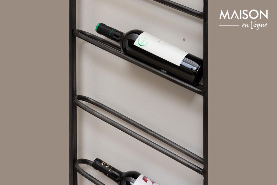 Discover minimalist, functional design with our black iron bottle rack