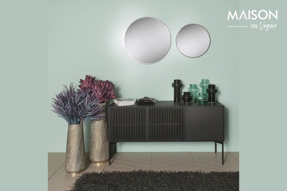 Transform your space with an elegant, modern black mirror.