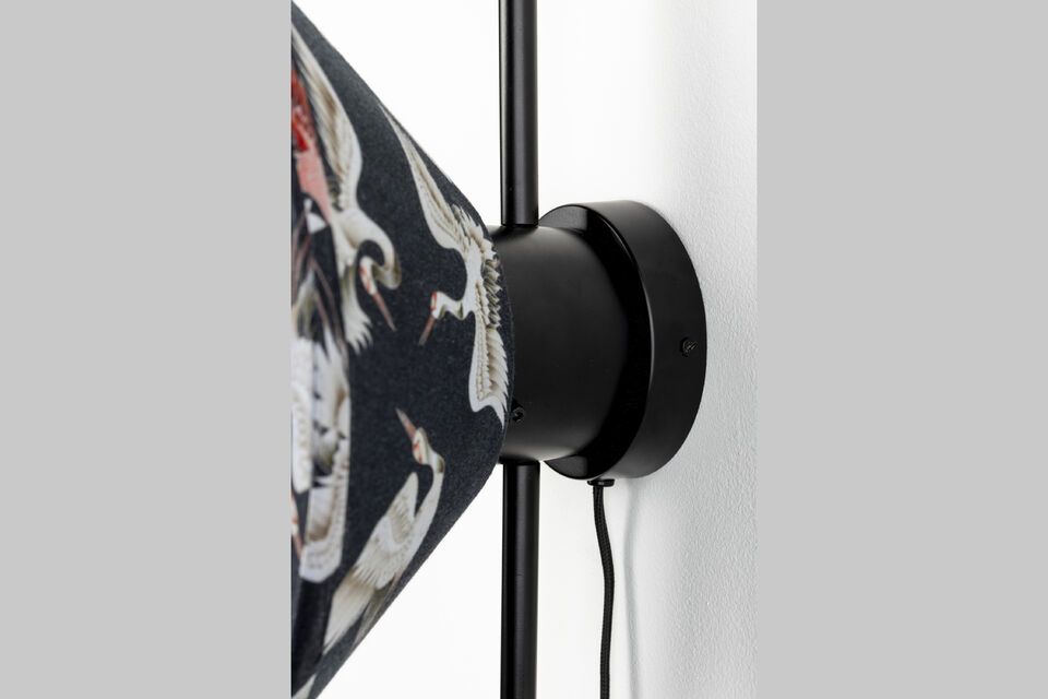 Black metal wall lamp Jaylee - 3