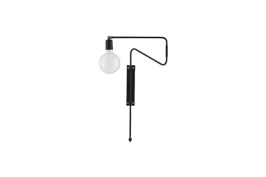 Black metal wall light Swing Clipped