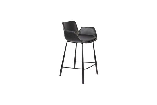 Black PU leather counter chair Brit Ll Clipped