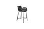 Miniature Black PU leather counter chair Brit Ll Clipped