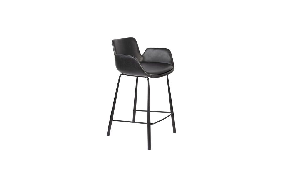 Black PU leather counter chair Brit Ll Zuiver