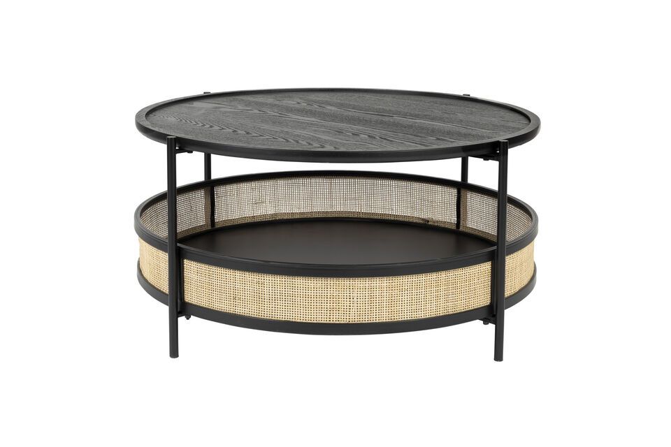 Black rattan coffee table Makoto White Label