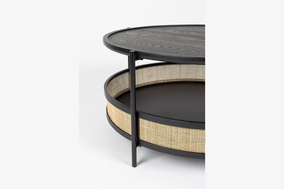 Black rattan coffee table Makoto - 2