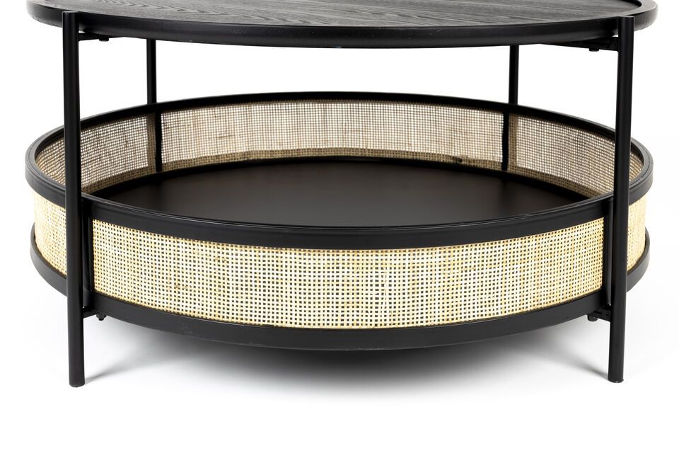 Black rattan coffee table Makoto - 3