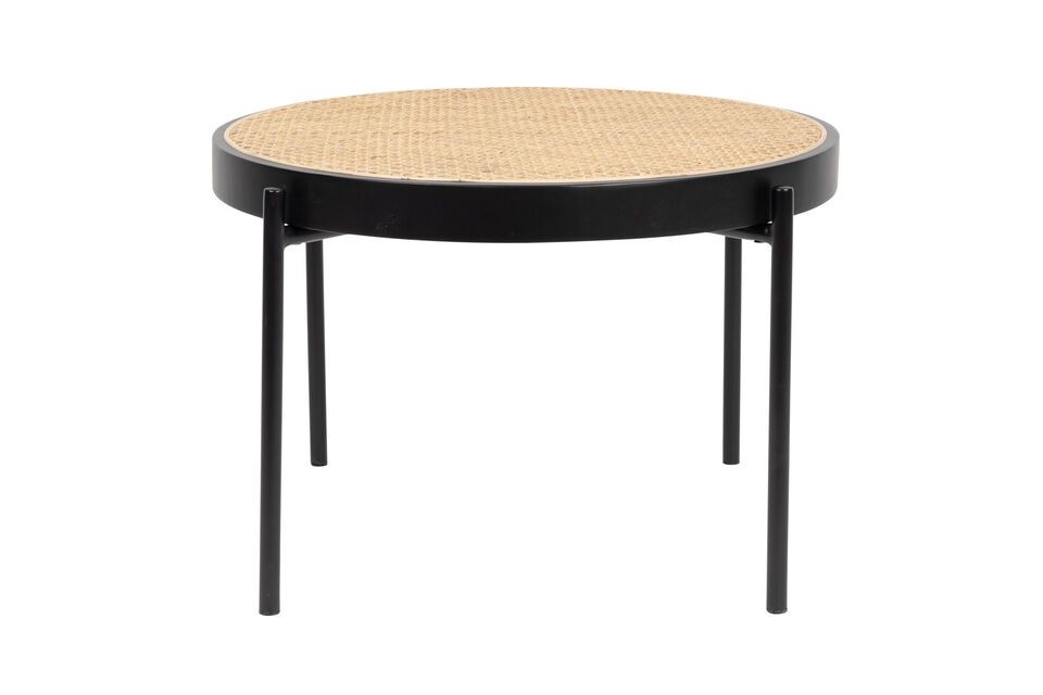 Black rattan coffee table Spike - 1