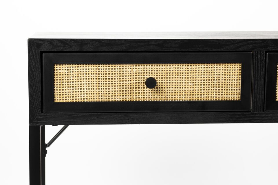 Black rattan console Guuji - 2