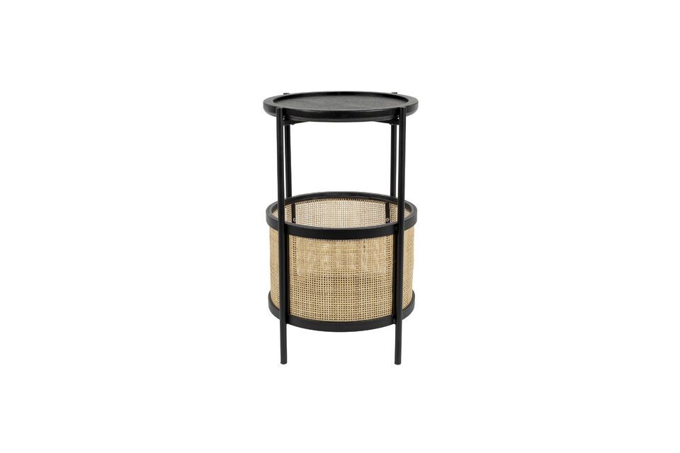 Black rattan side table Makoto White Label