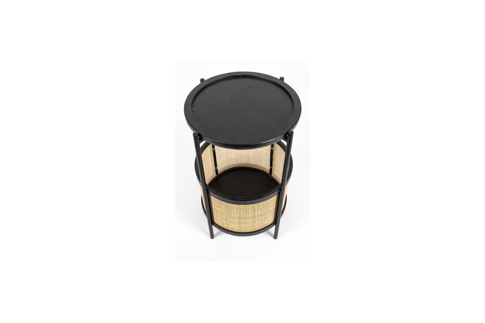 Black rattan side table Makoto - 4