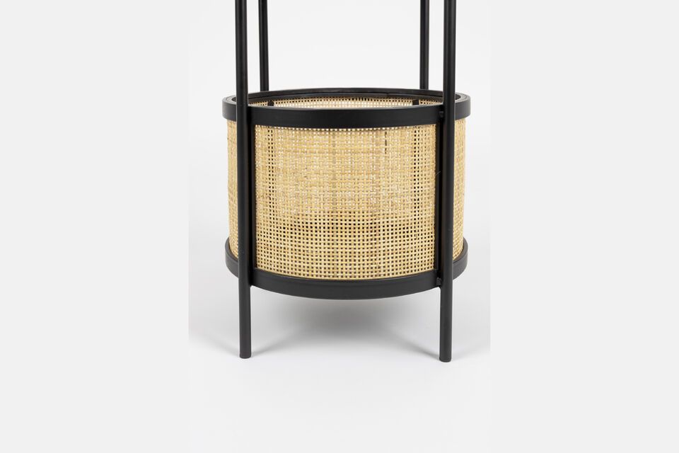 Black rattan side table Makoto - 6