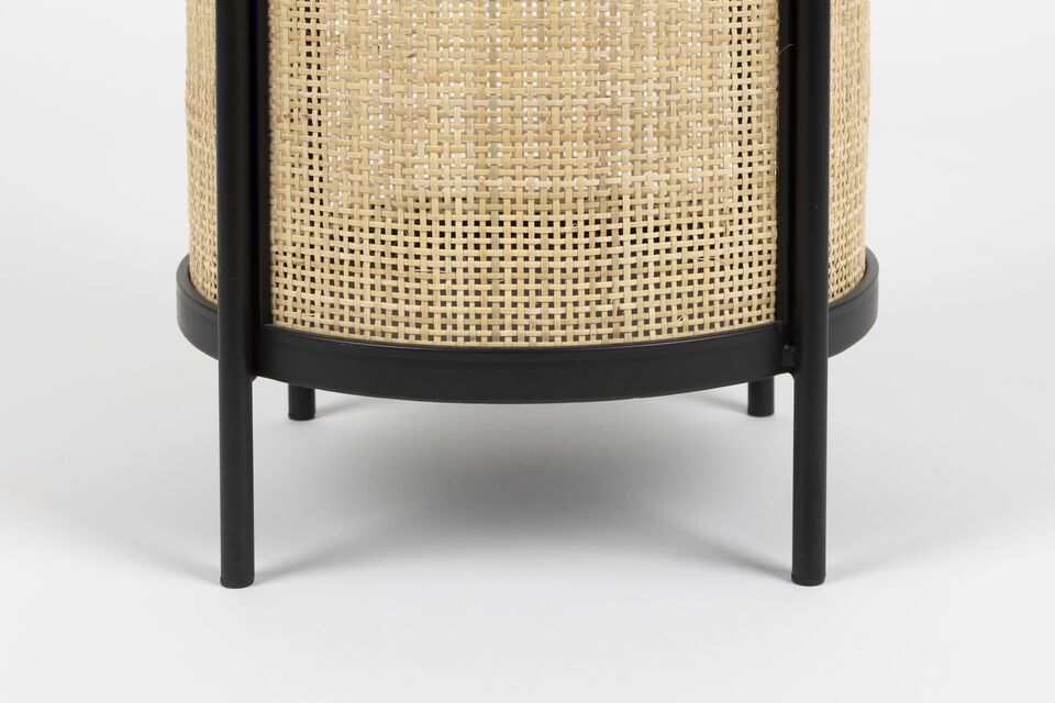 Black rattan side table Makoto - 7