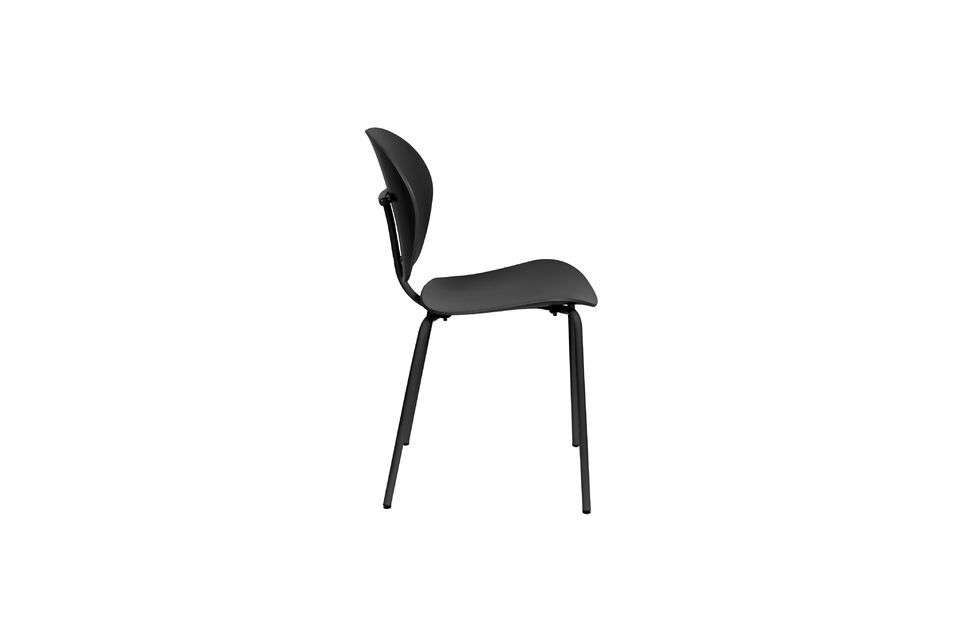 Black recycled plastic chair The Ocean - 3