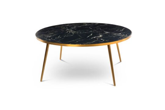 Black resin coffee table Gold Feet Clipped