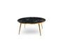 Miniature Black resin coffee table Gold Feet Clipped