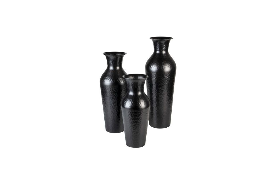 Black steel vase 40 cm Dunja - 6