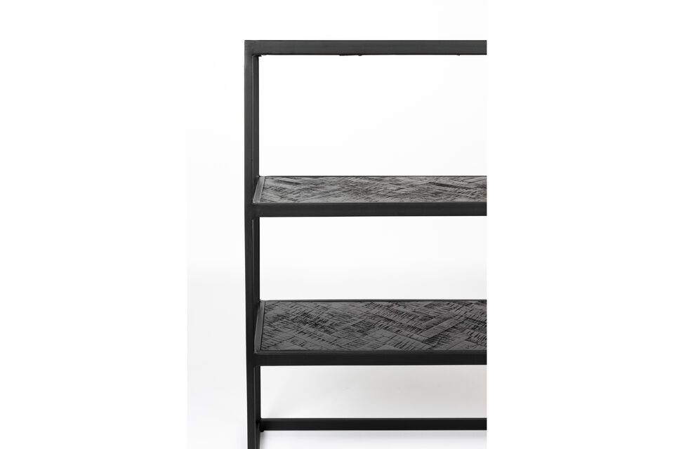 Black teak shelf Parker - 3