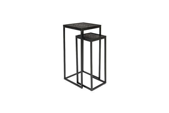 Black teak side table Parker Clipped