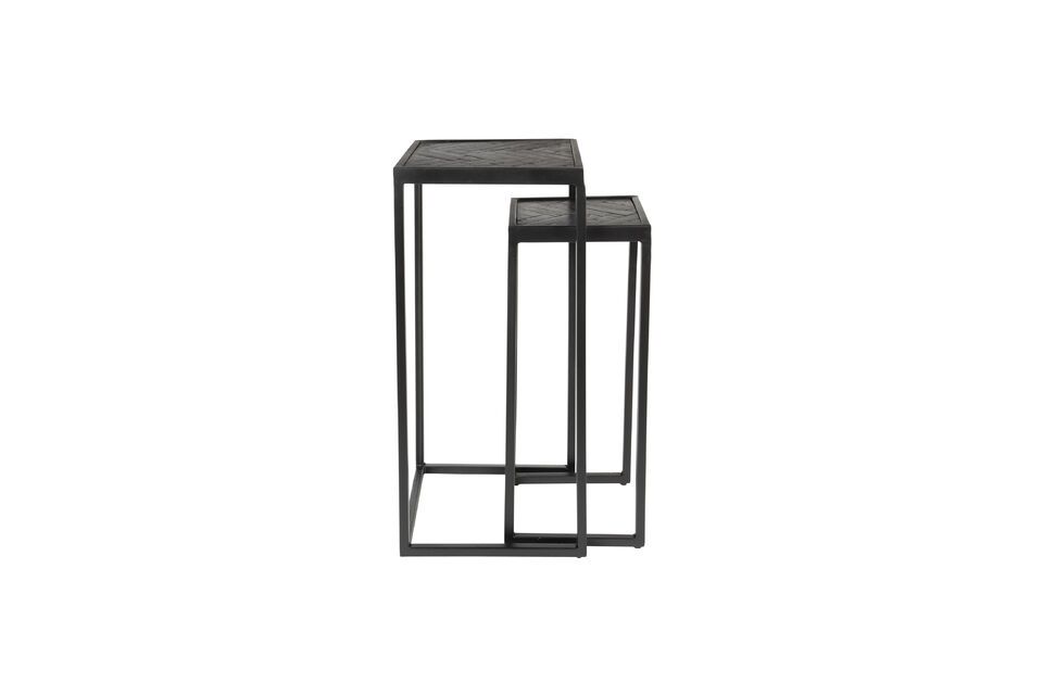 Black teak side table Parker - 2