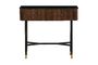 Miniature Black wood console Germain Clipped