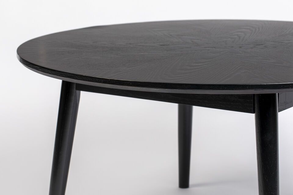 Black wood round coffee table Fabio - 4