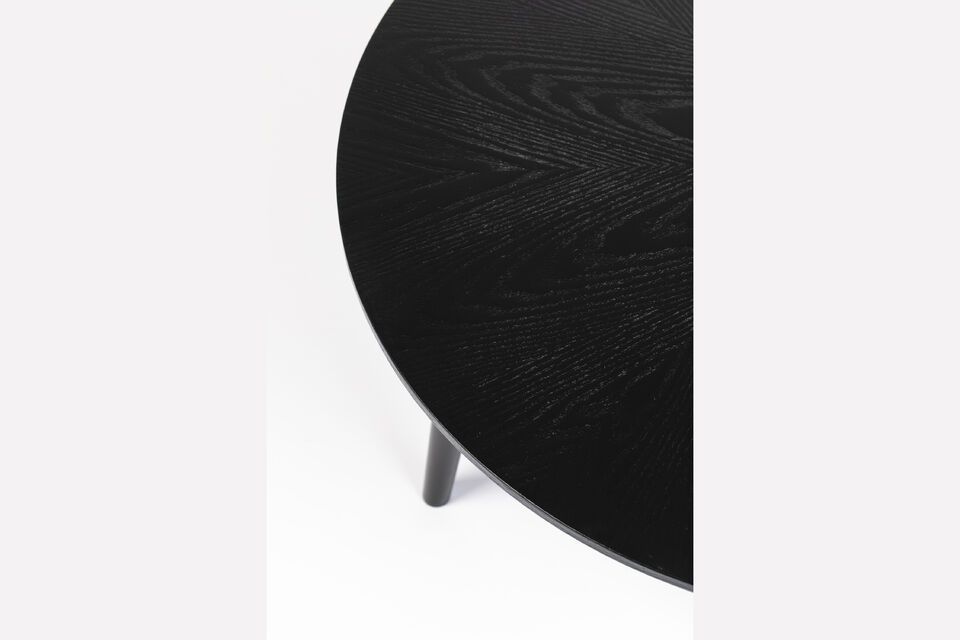 Black wood round coffee table Fabio - 5