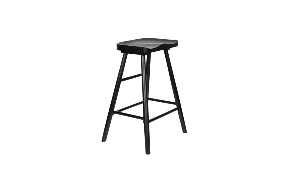 Black wooden bar stool Vander White Label