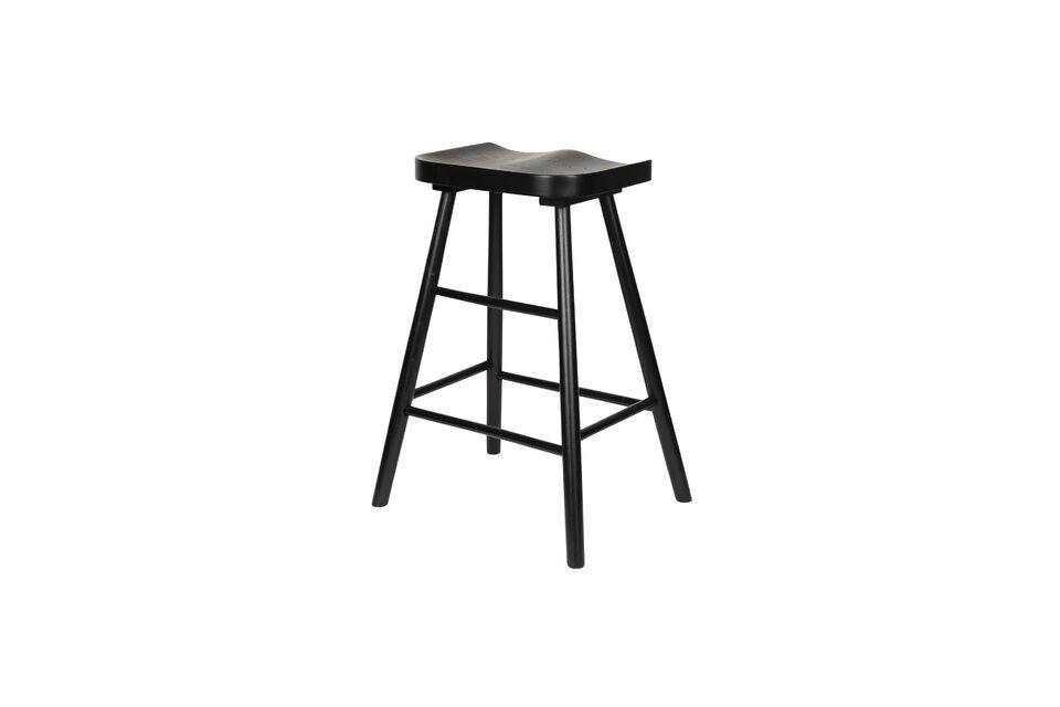 Black wooden bar stool Vander - 3