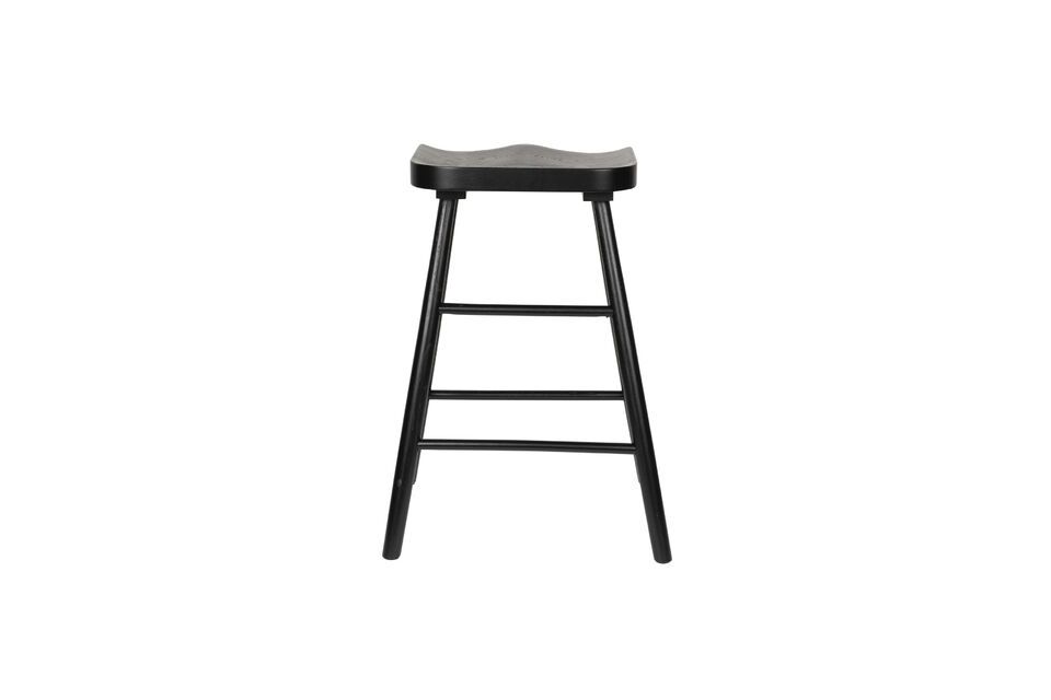 Black wooden bar stool Vander - 4