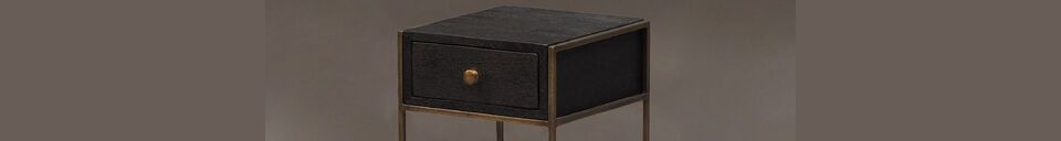 Material Details Black wooden bedside table Black