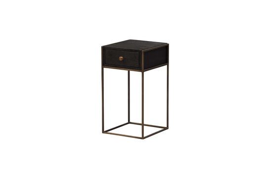 Black wooden bedside table Black Clipped