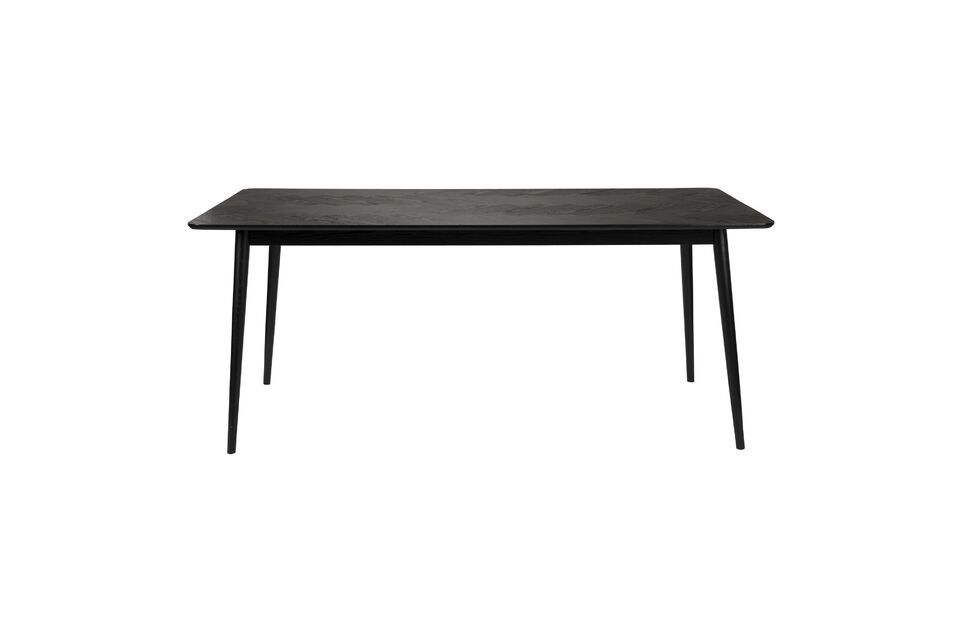 Black wooden dining table 160cm Fabio White Label