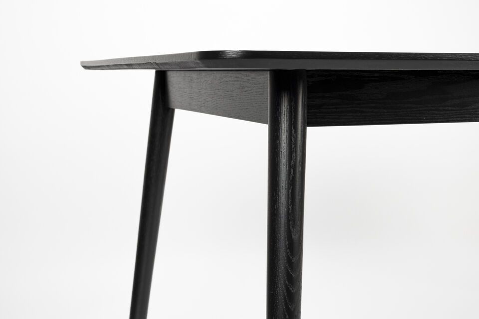 Black wooden dining table 160cm Fabio - 4