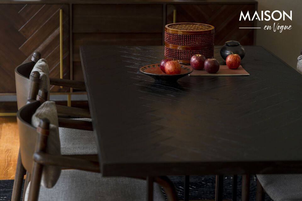 Black wooden dining table 180cm Class - 6