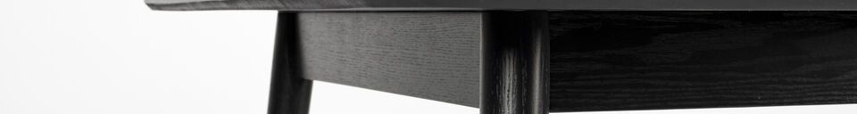 Material Details Black wooden dining table 180cm Fabio