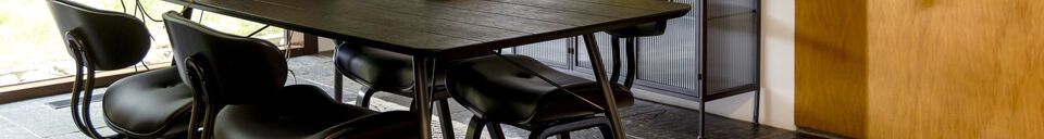 Material Details Black wooden dining table 180cm Roger