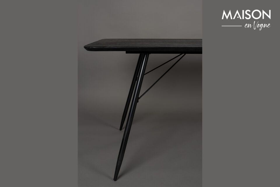 Black wooden dining table 200cm Roger - 2