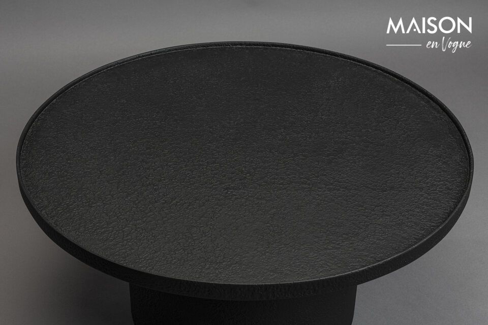 Black wooden round coffee table Winston - 2