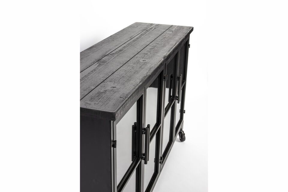 Black wooden sideboard Ferre - 2