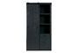 Miniature Black wooden sliding door cabinet Barn Clipped