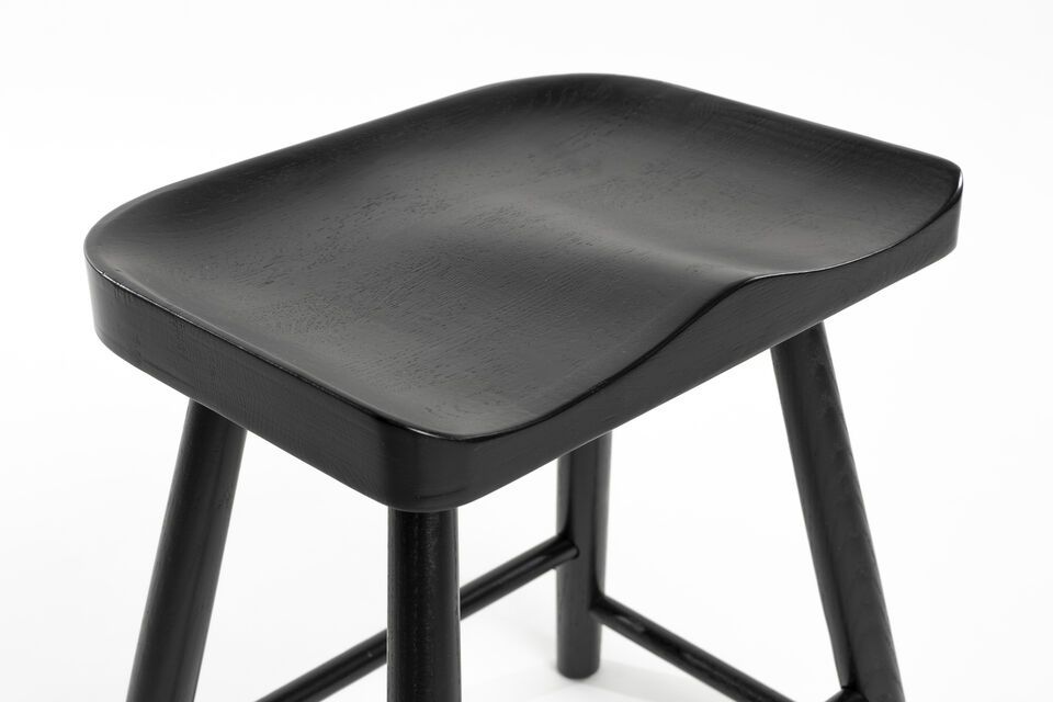 Black Wooden Stool Vander - 6