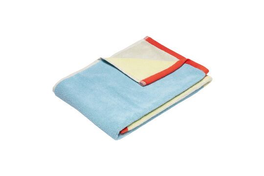 Block blue cotton towel