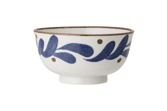 Blue and ochre porcelain bowl 16,5cm Camellia Clipped