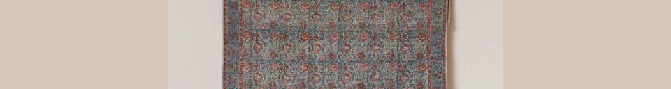 Material Details Blue cotton carpet 120x180 Vintage