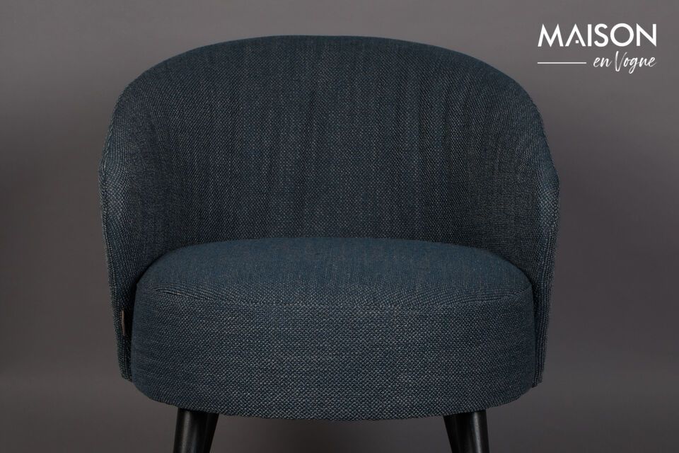 Blue fabric armchair Waldo - 5