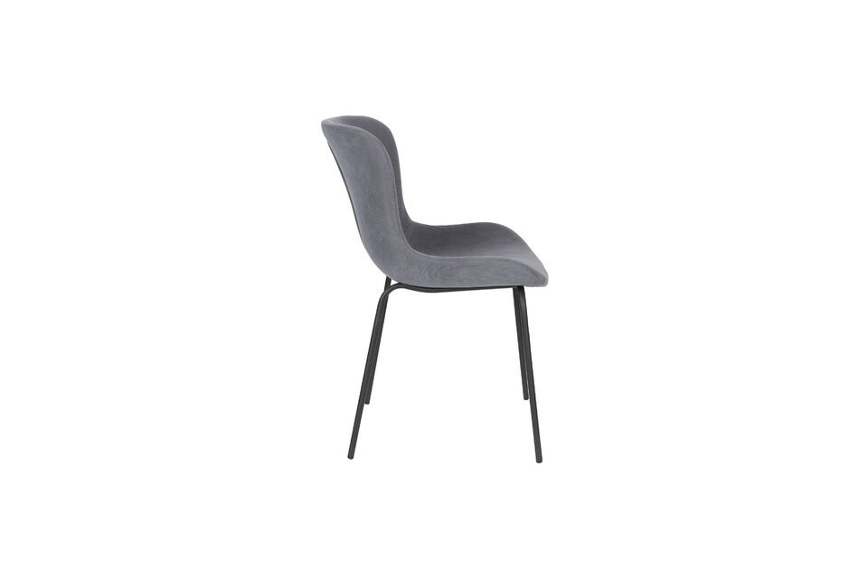 Blue fabric chair Junzo Rib - 5